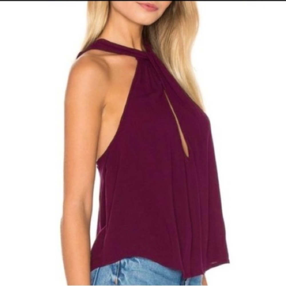 Free People Keyhole Buckle Halter Tank in wine 🍷/burgundy color